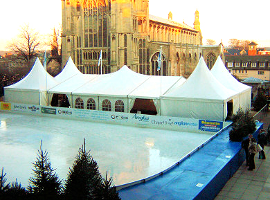 Marquee beside the ice rink at The Forum in Norwich