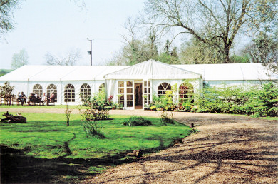 Marquee with entrance awning