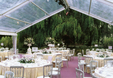 Marquee with clear roof